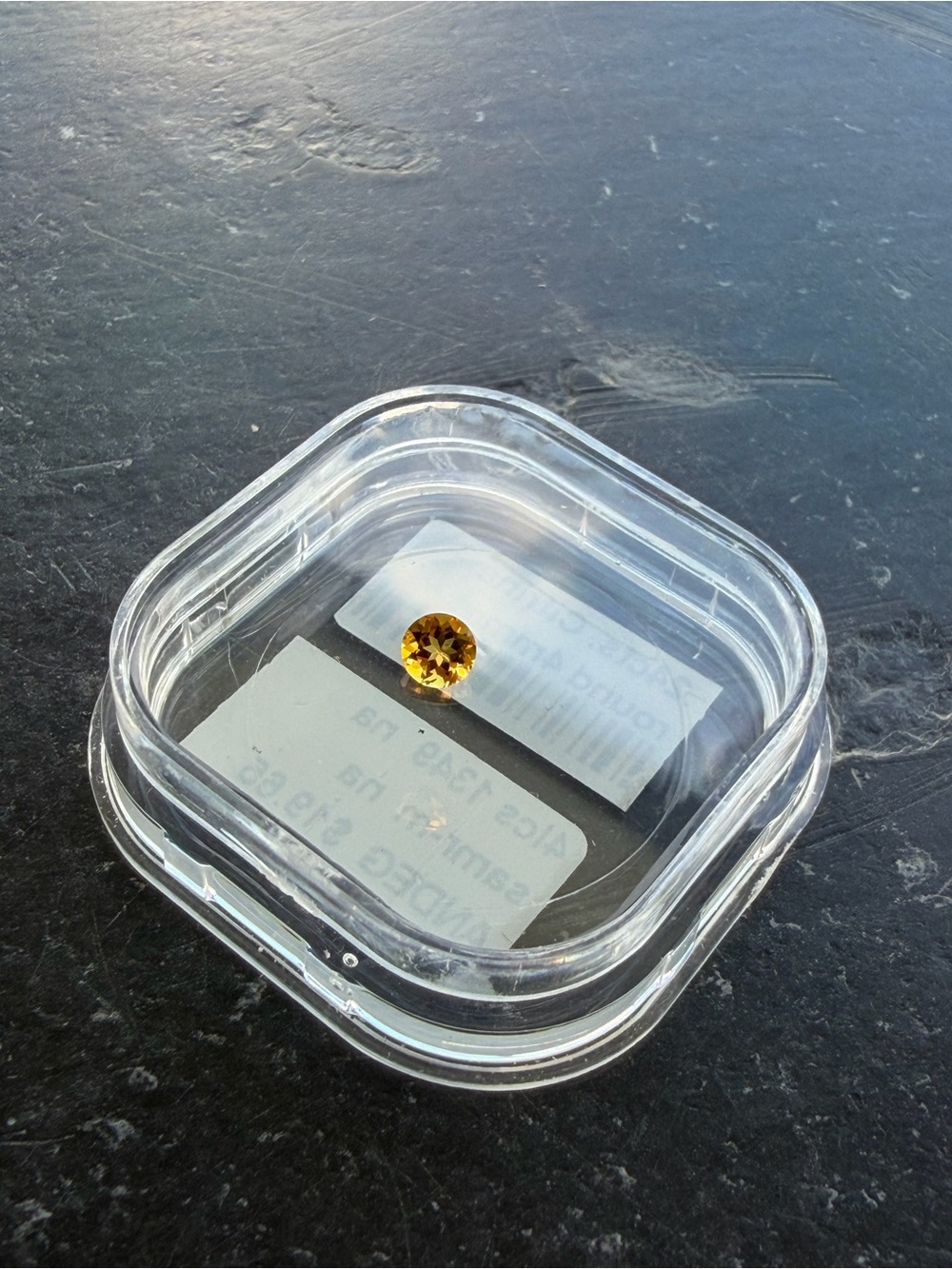 Yellow Round Cut Citrine Gemstone .24 carats total weight